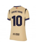 Barcelona Lamine Yamal #10 Vieraspaita Naisten 2025-26 Lyhythihainen